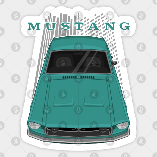 Ford Mustang Fastback 1968 - Turquoise Sticker by V8social